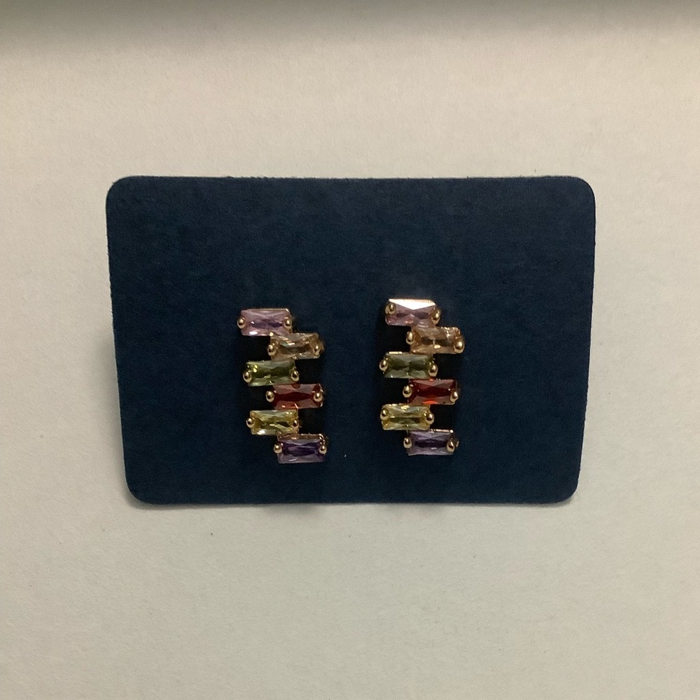 ✨SALE✨NEW Rainbow Rectangle Topaz Women’s Earrings